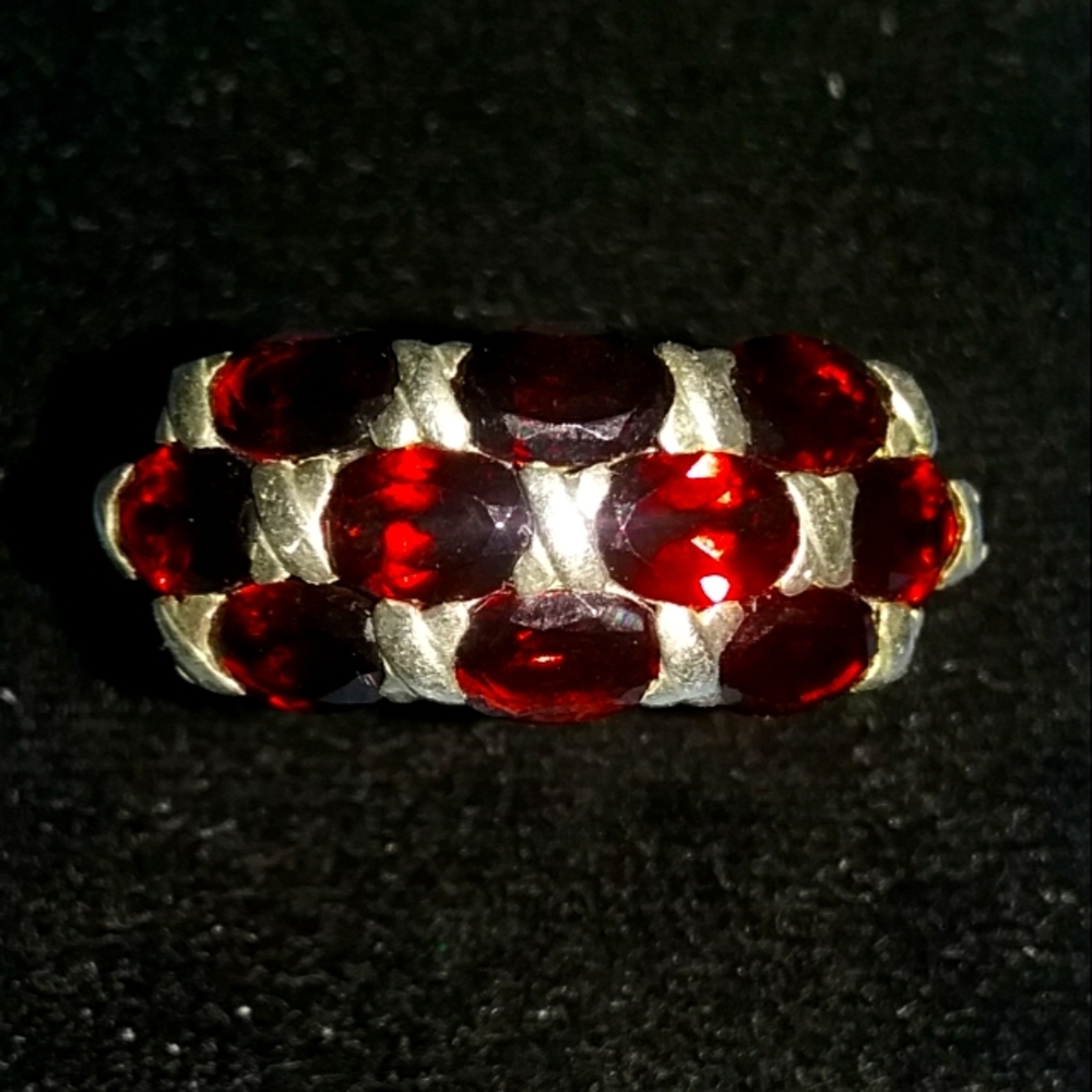 Genuine Garnets And .925 Stamped Ring U.S. Size 10